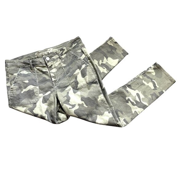 Seven7 Utility Ankle Skinny Fit Jeans Concrete Camouflage Denim Pants Soft Sz 1 - Picture 13 of 14
